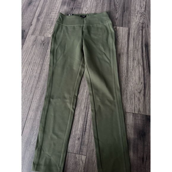 Express BNWT Ponte Pants $80 Retail Military Green in Color Size XS Business